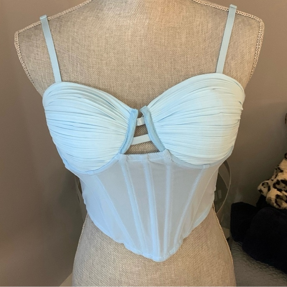 NEW! NEVER WORN! Windsor: Light blue corset top.